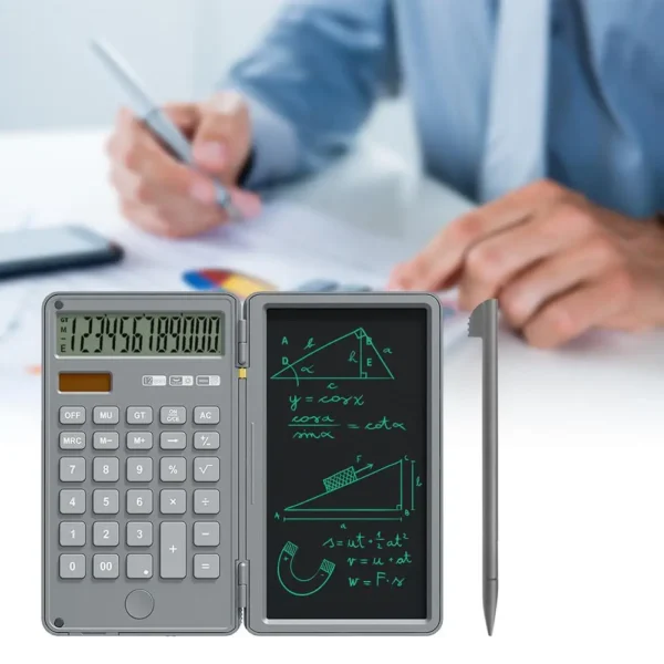 Calculator And Writing Pad 12-Digit Large LCD Display Desk Calculators With Repeated Writing Tablet For Basic Financial Office H