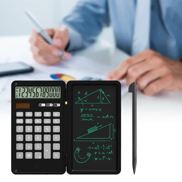 Calculator And Writing Pad 12-Digit Large LCD Display Desk Calculators With Repeated Writing Tablet For Basic Financial Office H