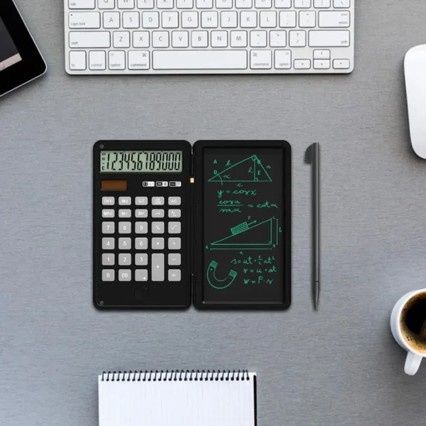 Calculator And Writing Pad 12-Digit Large LCD Display Desk Calculators With Repeated Writing Tablet For Basic Financial Office H