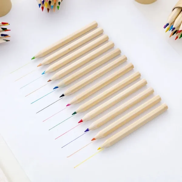 12pcs Non-Toxic Art Colored Pencils Wooden Pencils Set for Kids Cute Stationery Painting Drawing Tools School Writing Supplies