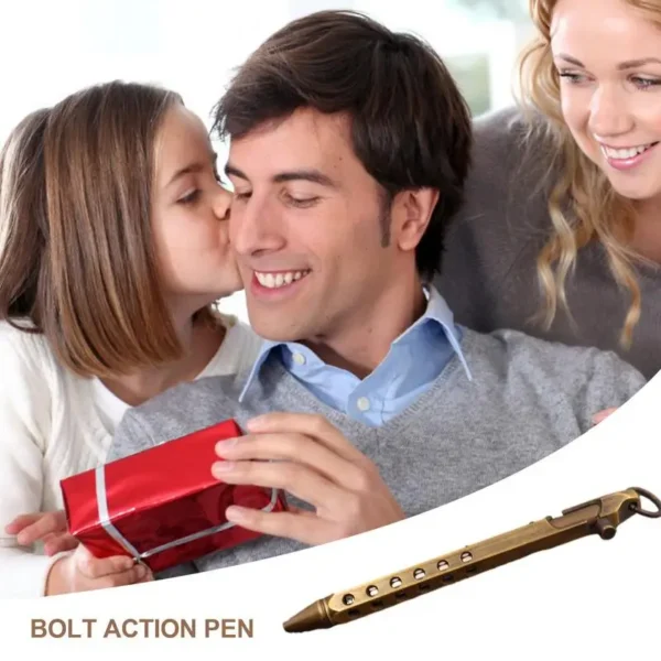 Solid Brass Writing Bolt Action Ballpoint Pen Self-Defense Writing Tools For Outdoor Traveling Office Gift