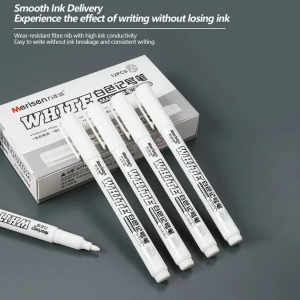 1mm White/Black Marker Pens Set Oily Waterproof White Gel Pen DIY Graffiti Sketching Marker Stationery Writing School Supplies