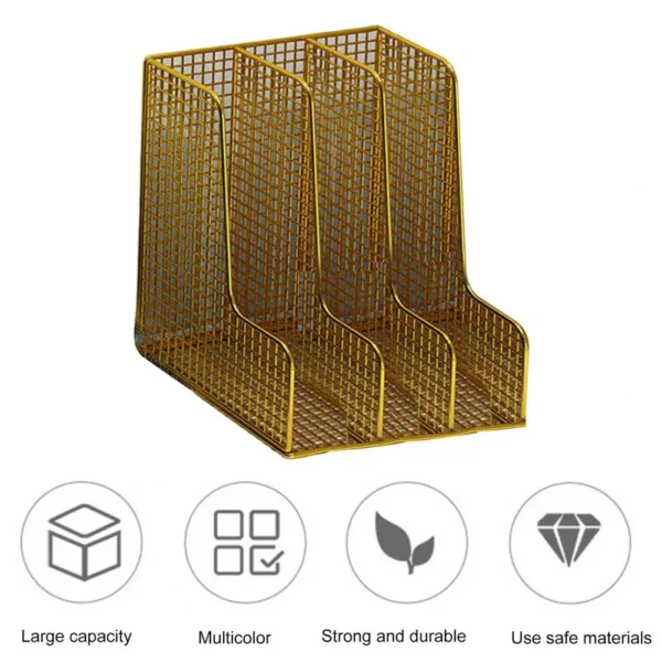 High-strength Desktop File Document Sorter Rust-resistant File Sorter Mesh Desk File Organizer Sorter Office Supply