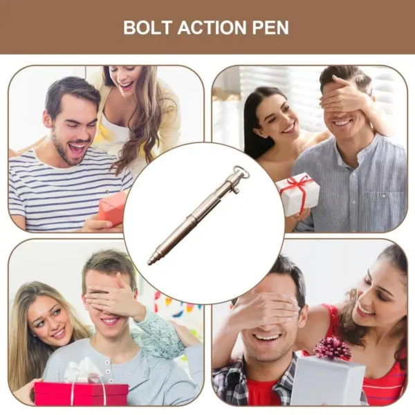 Solid Brass Writing Bolt Action Ballpoint Pen Self-Defense Writing Tools For Outdoor Traveling Office Gift