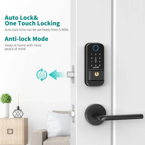 Hornbill Fingerprint Keyless Entry Door Lock M4 Smart Deadbolt Front Locks Electronic Keypad For Home Office Auto Lock IC Card