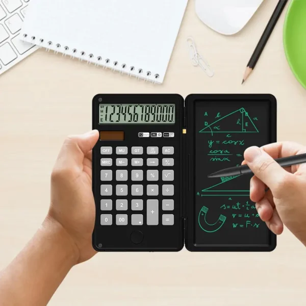 Calculator And Writing Pad 12-Digit Large LCD Display Desk Calculators With Repeated Writing Tablet For Basic Financial Office H