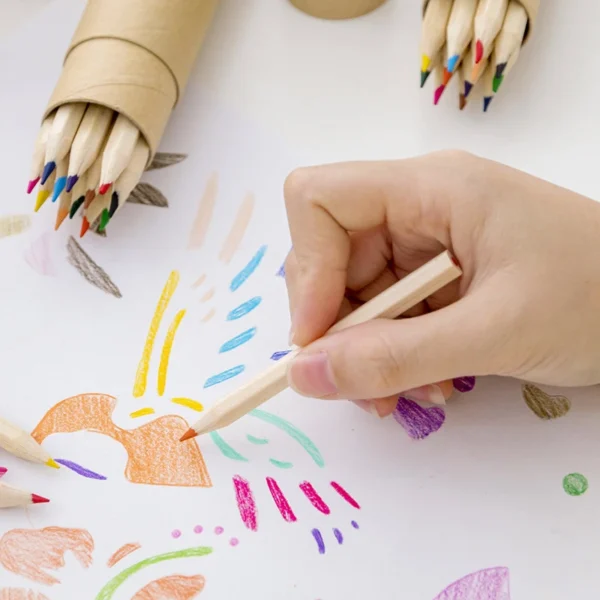 12pcs Non-Toxic Art Colored Pencils Wooden Pencils Set for Kids Cute Stationery Painting Drawing Tools School Writing Supplies