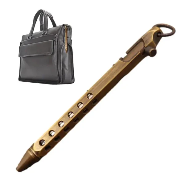 Solid Brass Writing Bolt Action Ballpoint Pen Self-Defense Writing Tools For Outdoor Traveling Office Gift