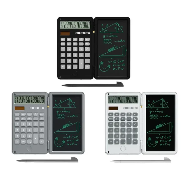 Calculator And Writing Pad 12-Digit Large LCD Display Desk Calculators With Repeated Writing Tablet For Basic Financial Office H