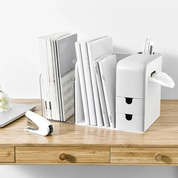 Desktop Storage Rack Useful Plastic Sundries Organizer Office School File Stationery Desktop Storage Rack Home Supply