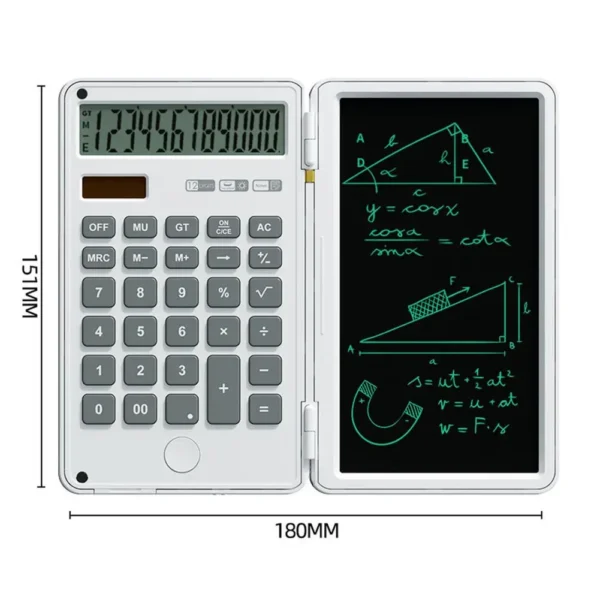 Calculator And Writing Pad 12-Digit Large LCD Display Desk Calculators With Repeated Writing Tablet For Basic Financial Office H