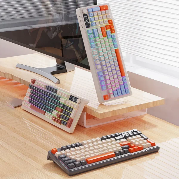 M96 Bluetooth Keyboard Wireless ZIYOULANG Gaming Keyboard Mouse,Electronic Screen, Multi-Device Connection,Ergonomics Gaming