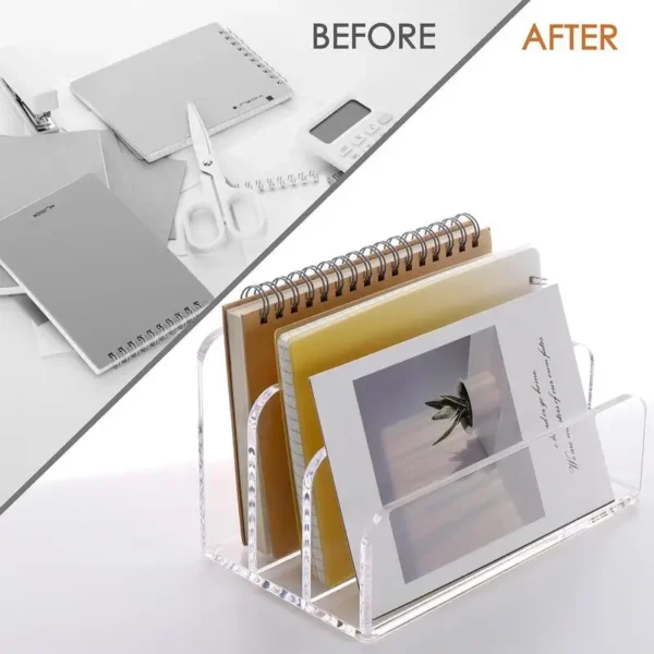 Clear File Organizer For Desk 3 Slots Clear Office Desk Letter Organizer Office Desk Organizer For Books Binders Emails