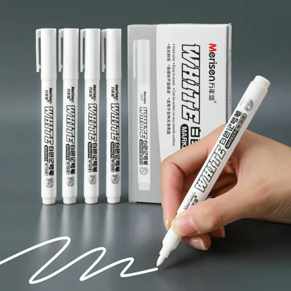1mm White/Black Marker Pens Set Oily Waterproof White Gel Pen DIY Graffiti Sketching Marker Stationery Writing School Supplies