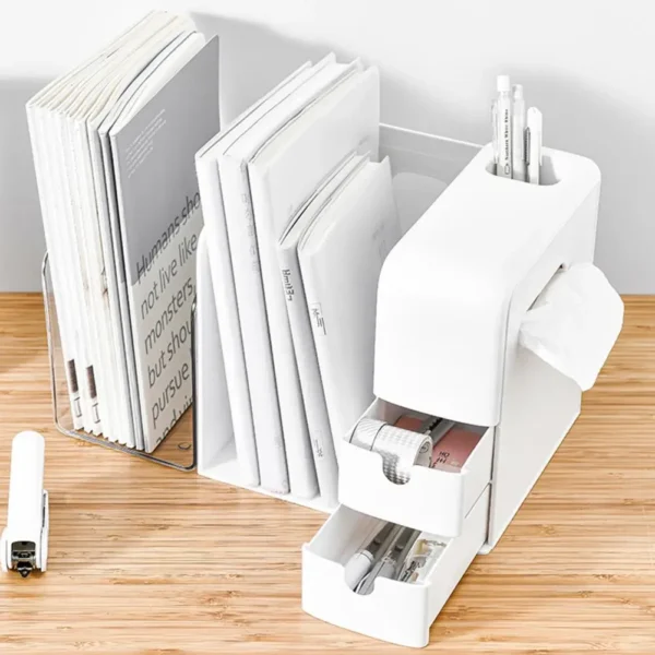 Desktop Storage Rack Useful Plastic Sundries Organizer Office School File Stationery Desktop Storage Rack Home Supply