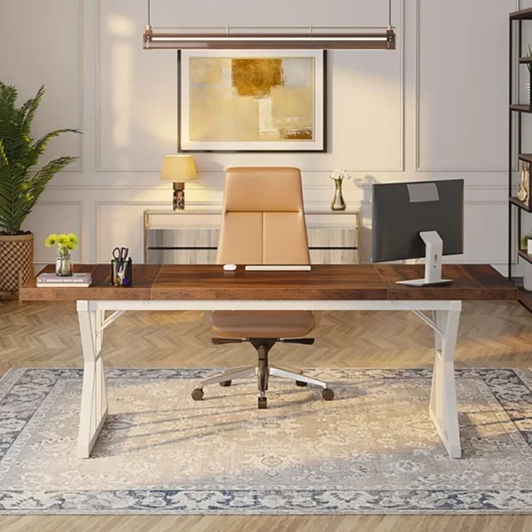 Tribesigns 70.8-Inch Executive Desk, Large Computer Office Desk Workstation, Modern Simple Style Laptop Desk Study Writing Table